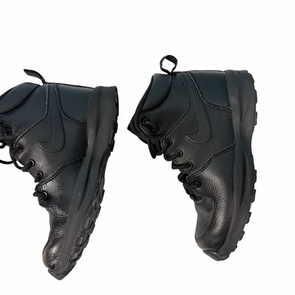 NIKE Shoes Boots Kids US 1Y Black Lace Up High Top Manoa LTR BQ5373-001 - Picture 2 of 9